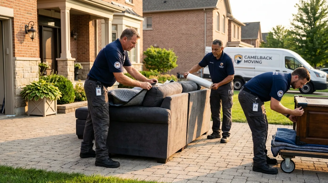 Large estate moving crew wrapping furniture in Blauvelt, NY